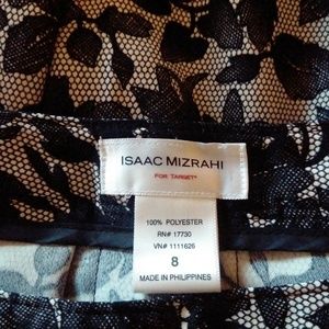 Isaac Mizrahi Black lace print skirt